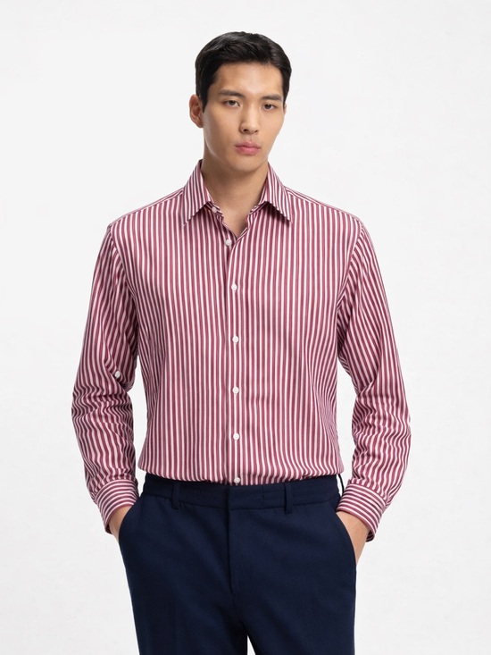 Hugo Boss Other - Hugo Boss Men's Red and White Stripe Dress Shirt Classic Fit Sz 16 1/2 (32/33)